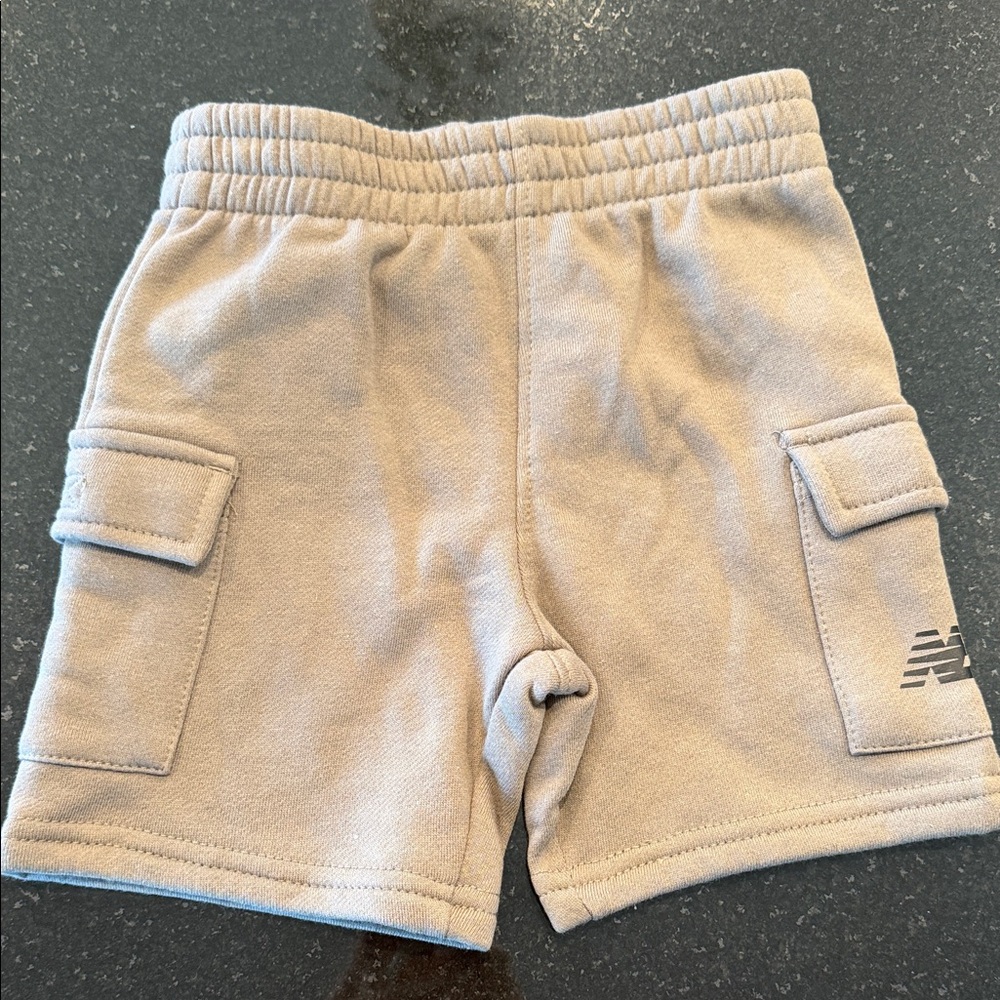 New Balance Kids Tan Cargo-Style Elastic Waist Shorts